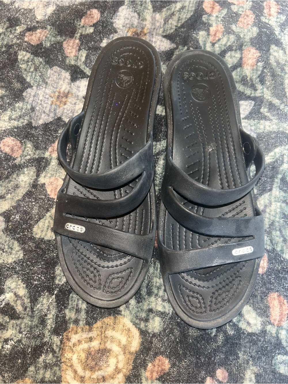 CROCS Men’s Black Double-Strap Slide Sandals